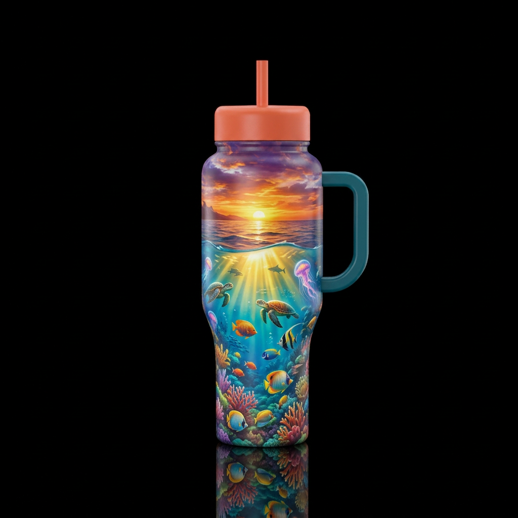 Ocean Sunset water bottle design
