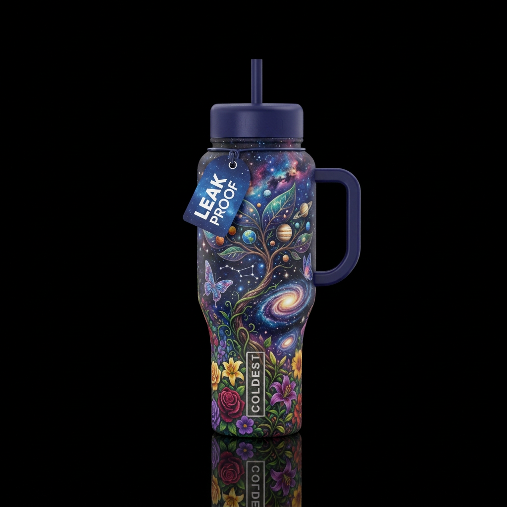 Cosmic Garden water bottle design