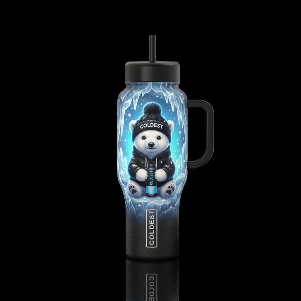 Baby Polar Bear water bottle design