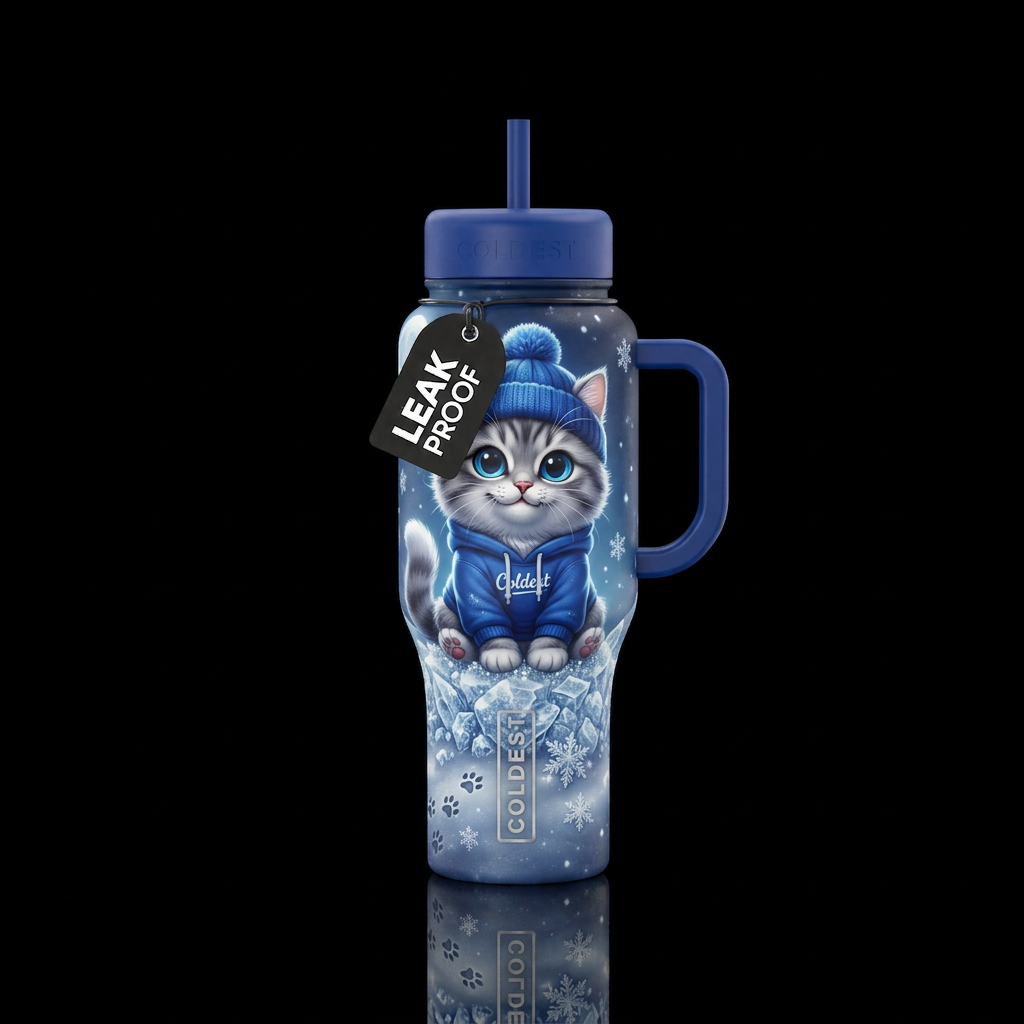 Coldest Cat water bottle design