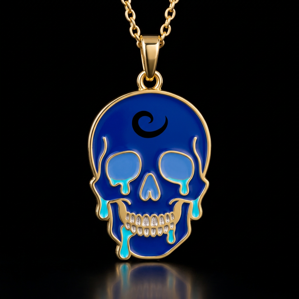 Blue Skull water bottle design