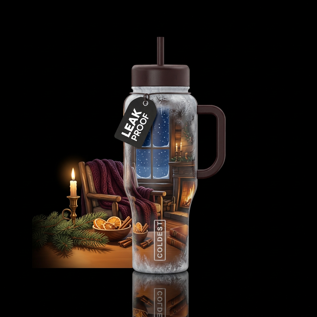 Cozy Winter water bottle design