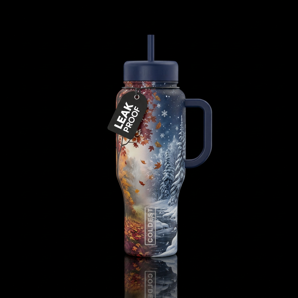 Seasons change water bottle design