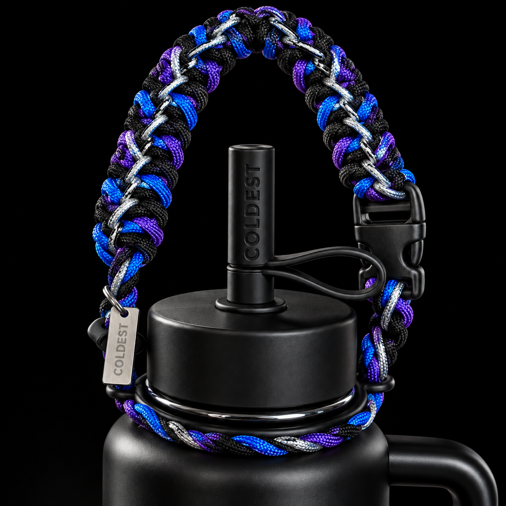 Electric blue water bottle design