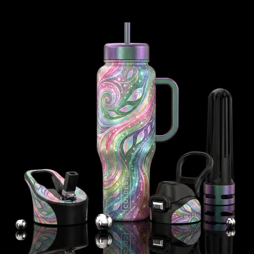 Different colors flowing like the wind which inclu... water bottle design