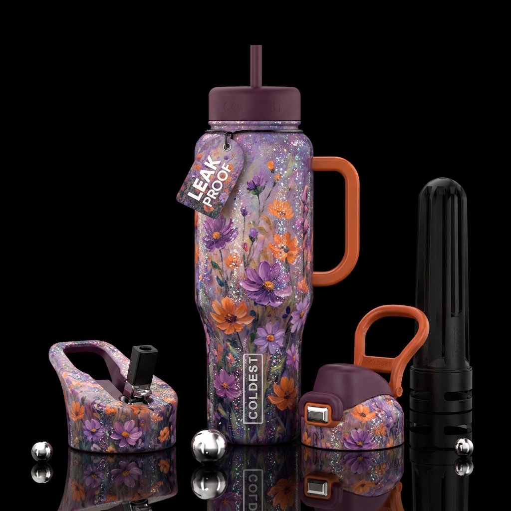 Wildflowers water bottle design