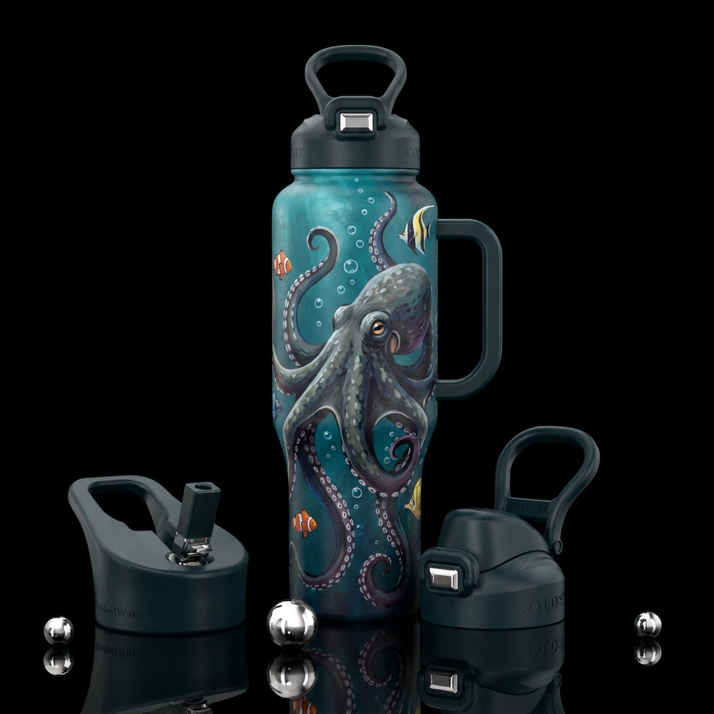 Octopus water bottle design