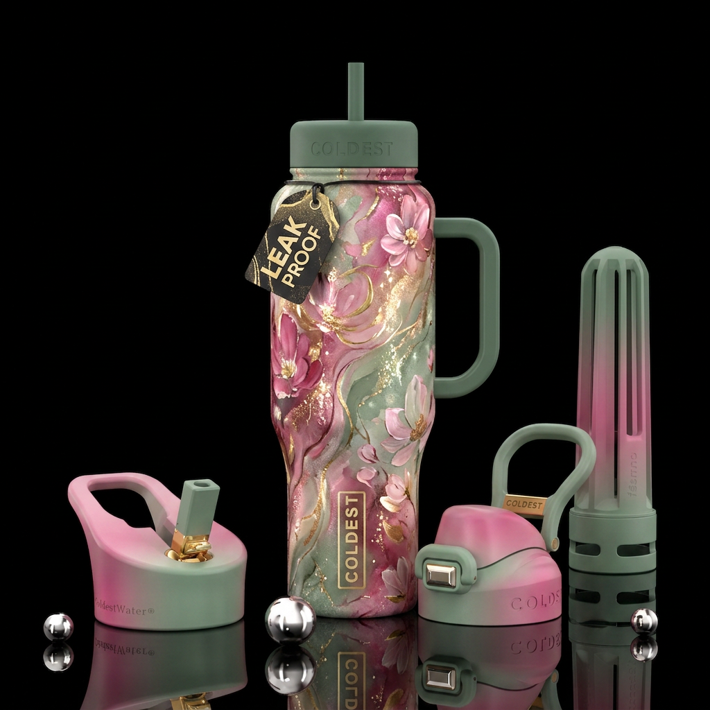 Watermelon flowers water bottle design