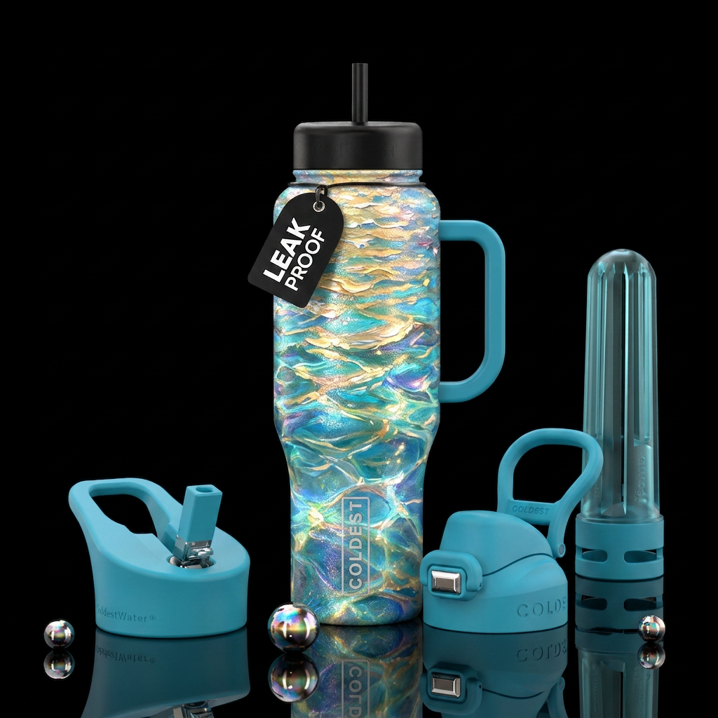 Sunlit waters water bottle design