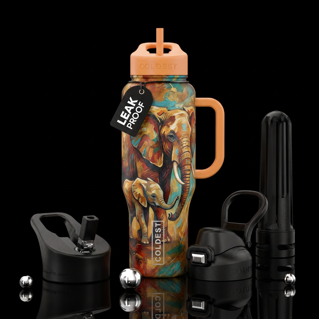 Elephants water bottle design