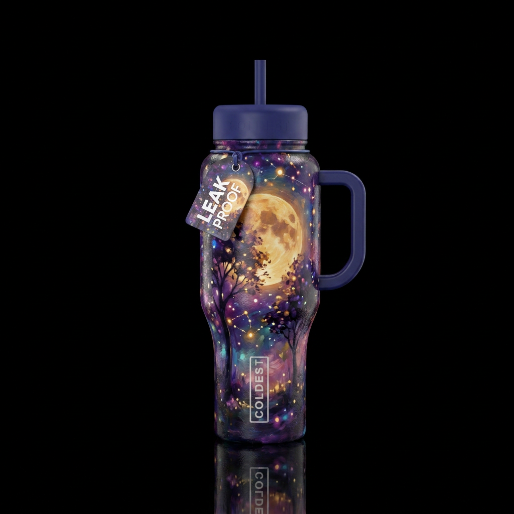 Magical night water bottle design