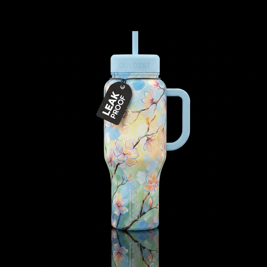Spring into love water bottle design