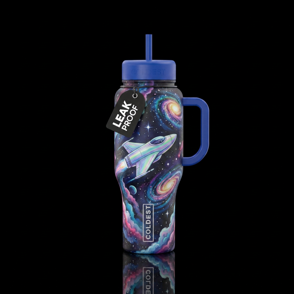 Exploring space water bottle design