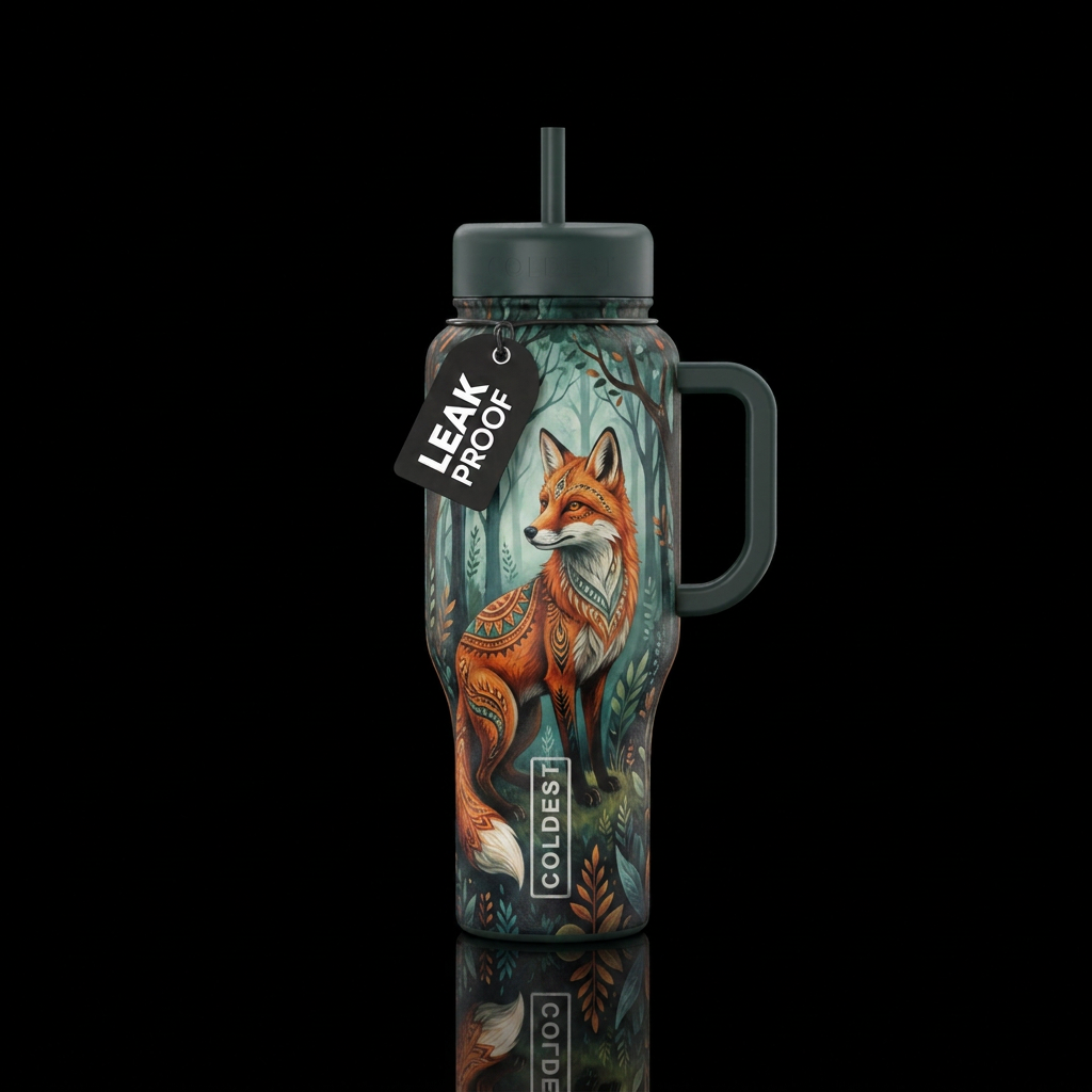 Majestic Fox water bottle design