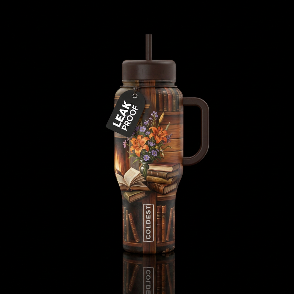 Romantic moody colors, small bouquet of wildflower... water bottle design