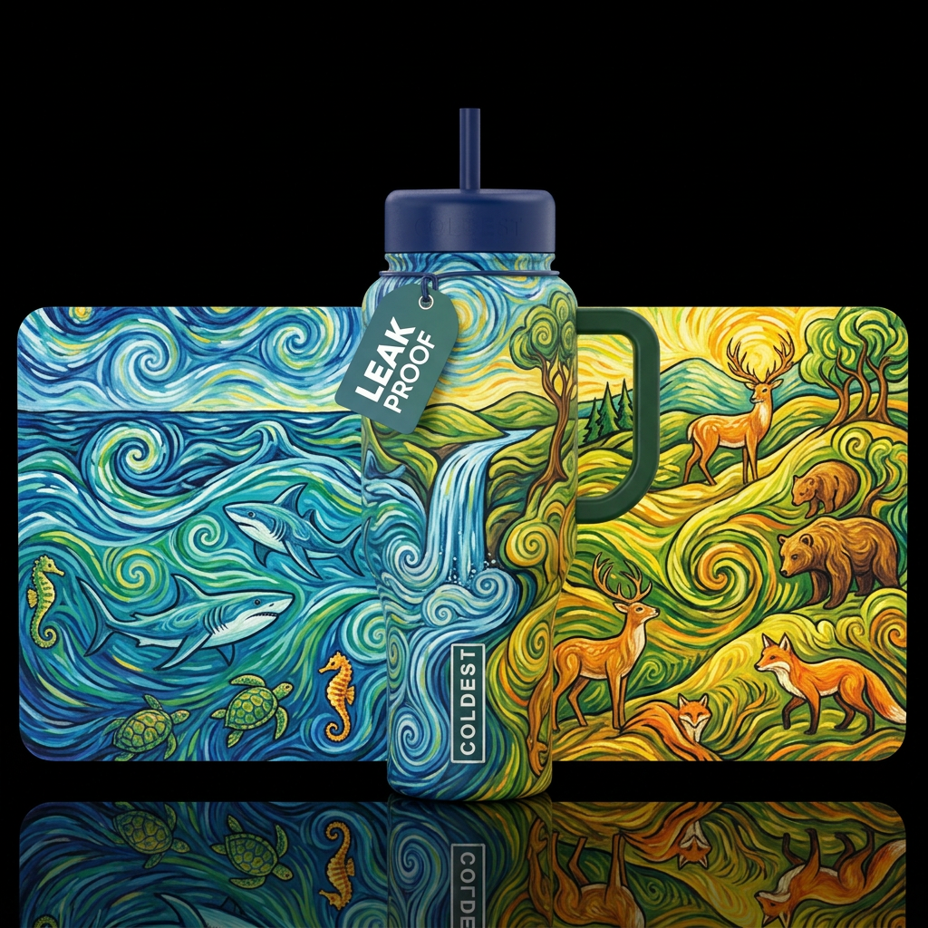 Land and Sea water bottle design