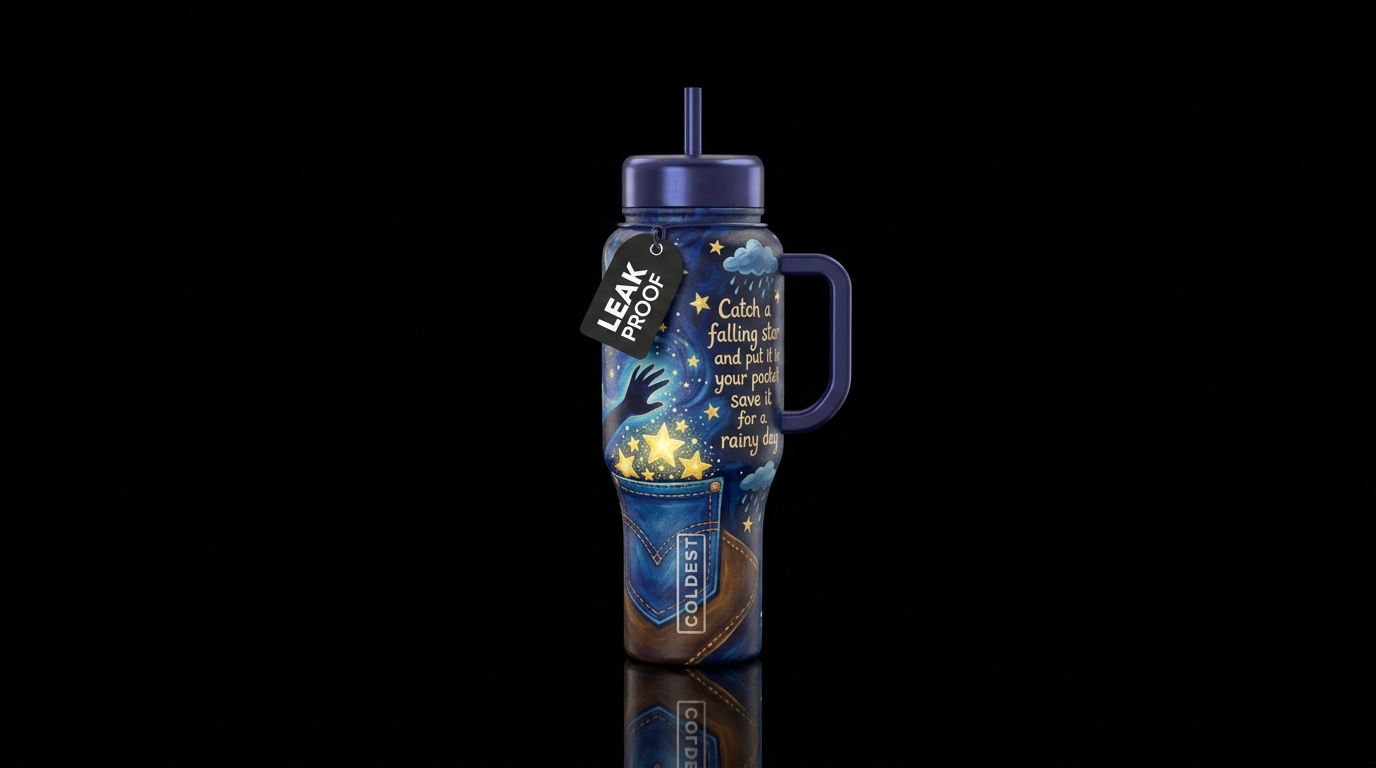 Catch a falling star and put it in your pocket sav... water bottle design