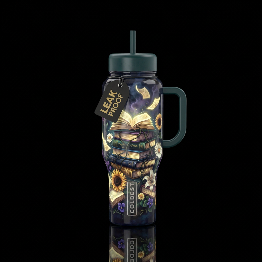 Dark moody romantic vibes and colors with some mys... water bottle design