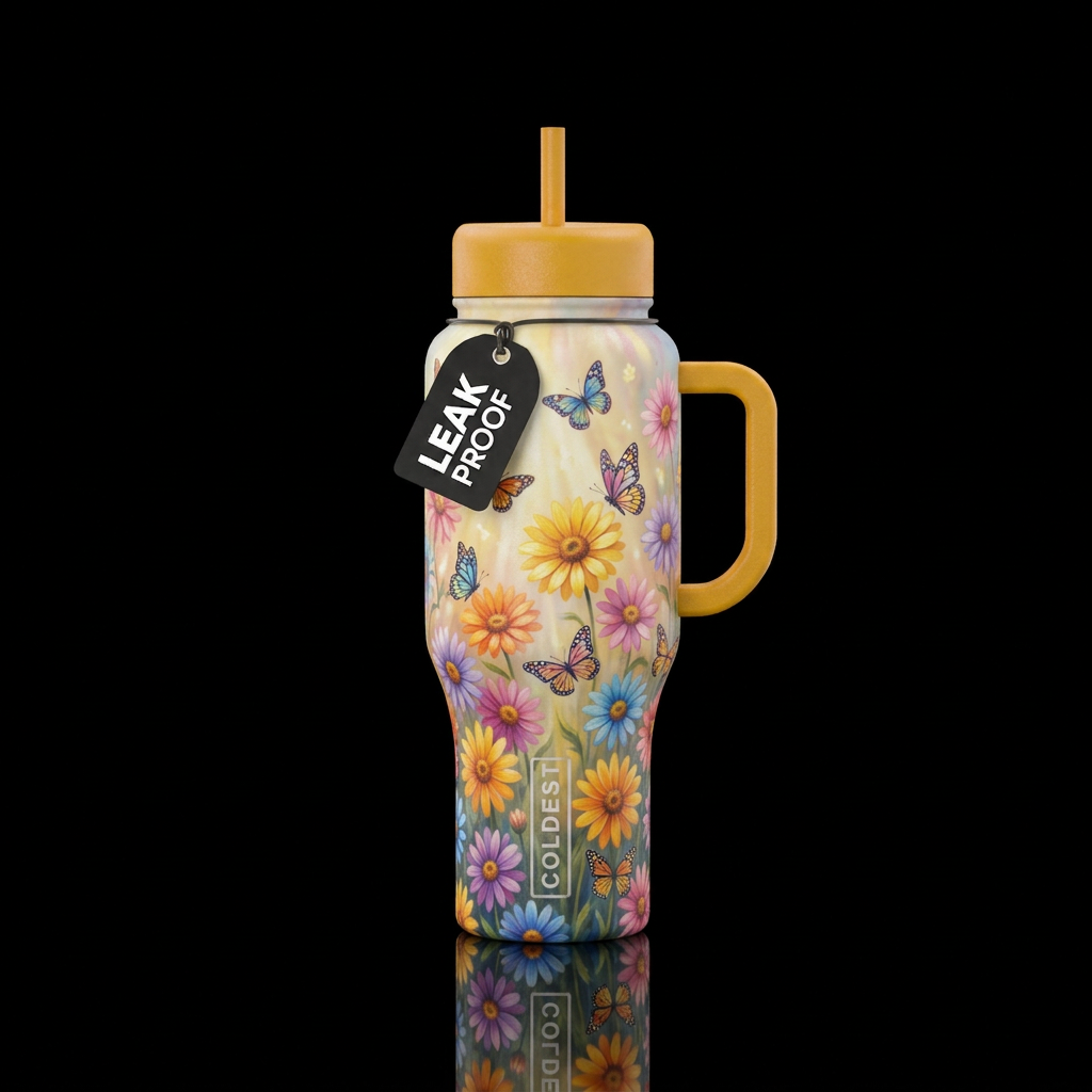 Butterfly Garden water bottle design