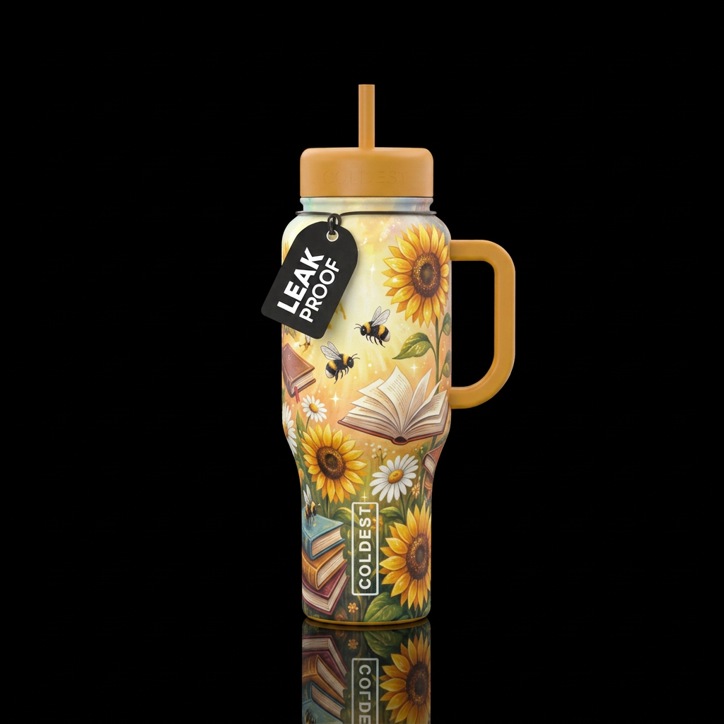 Summer Reader water bottle design