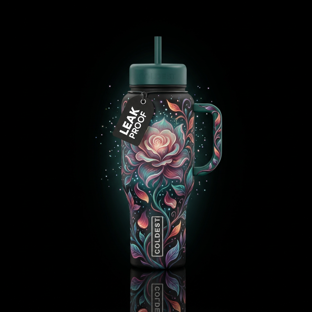 Enchanted flower water bottle design