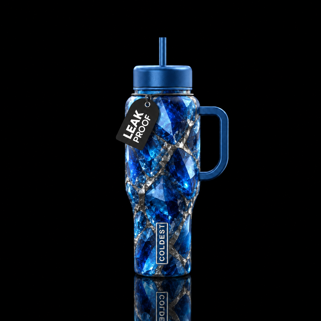Arctic aurora water bottle design