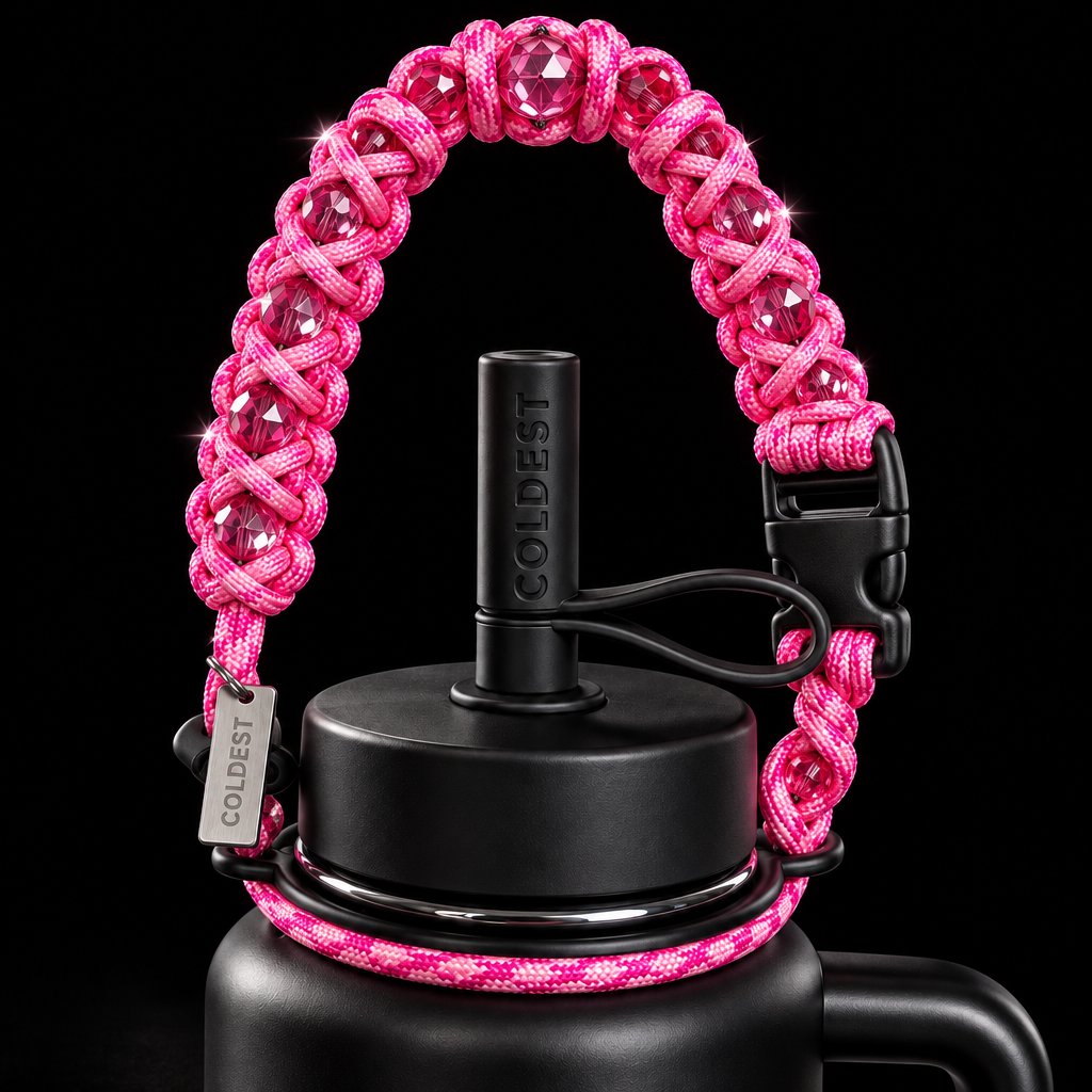 Pink crystal water bottle design