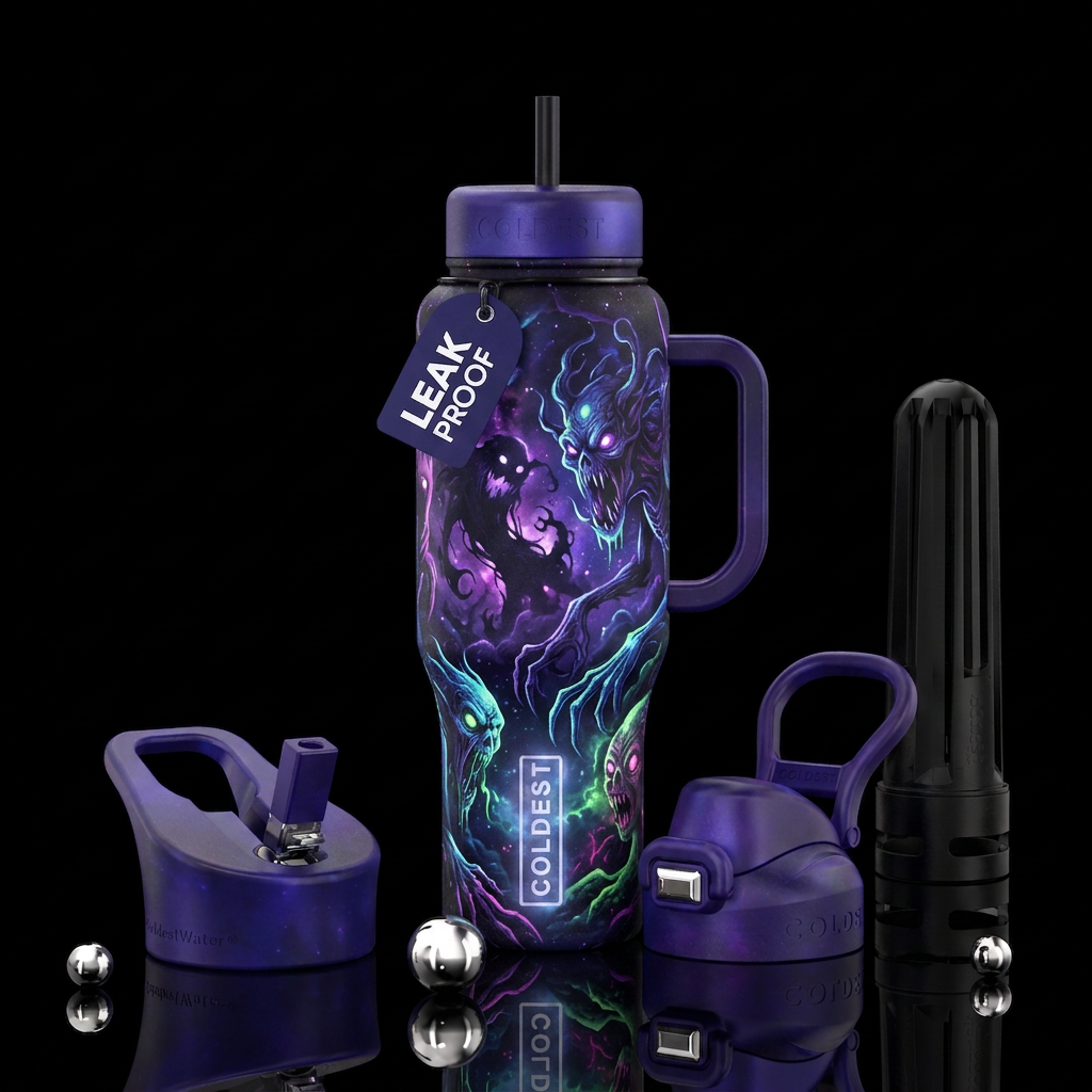 Celestial knightmares with glow water bottle design
