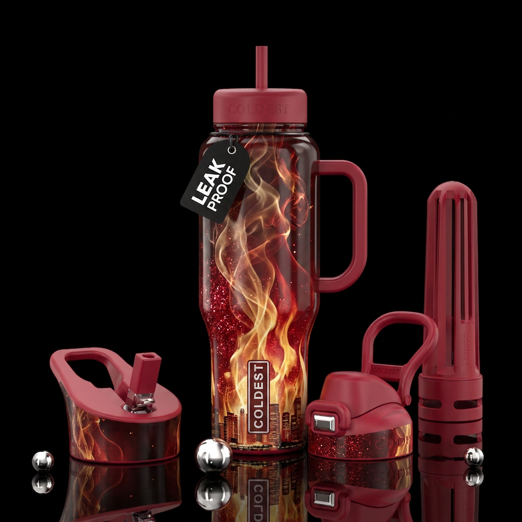 Set the world on fire water bottle design