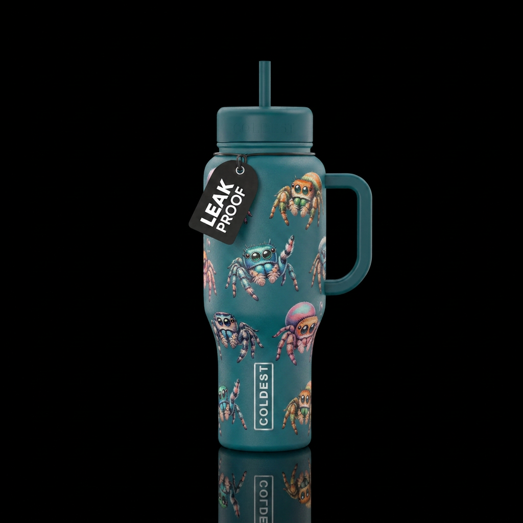 The most adorable jumping spiders you have ever se... water bottle design