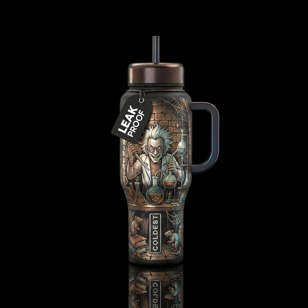 Mad science water bottle design