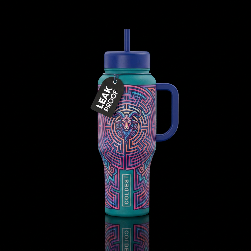 Faun in a labyrinth water bottle design