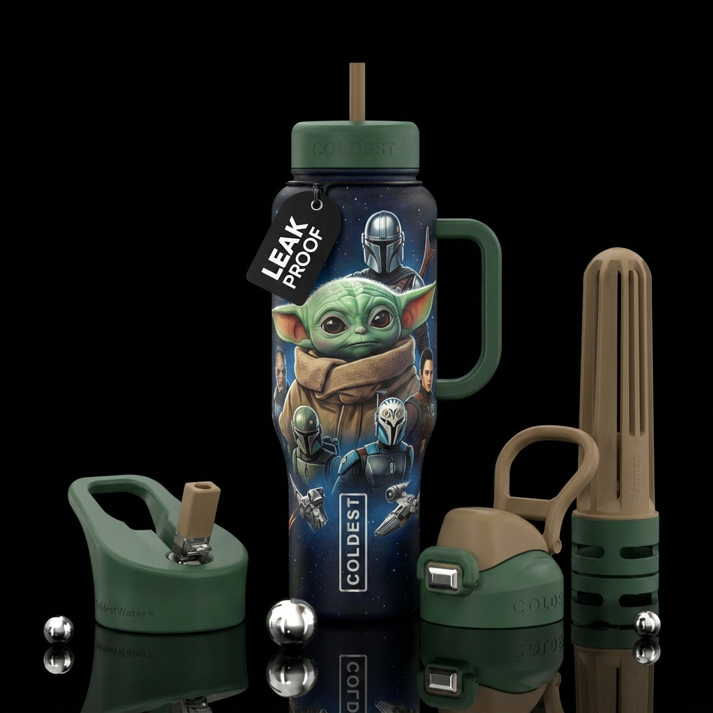 Baby yoda, Star wars water bottle design