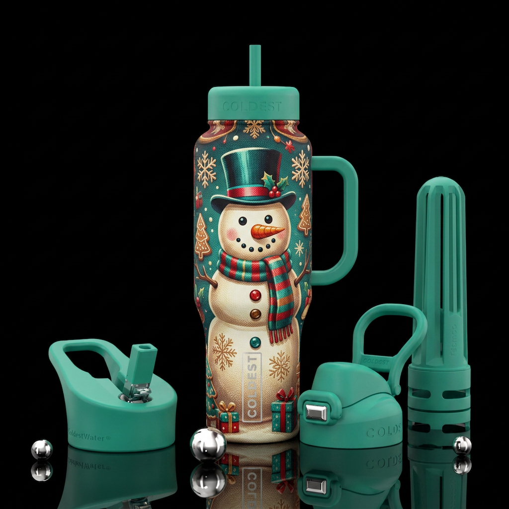 Mr Snowman water bottle design