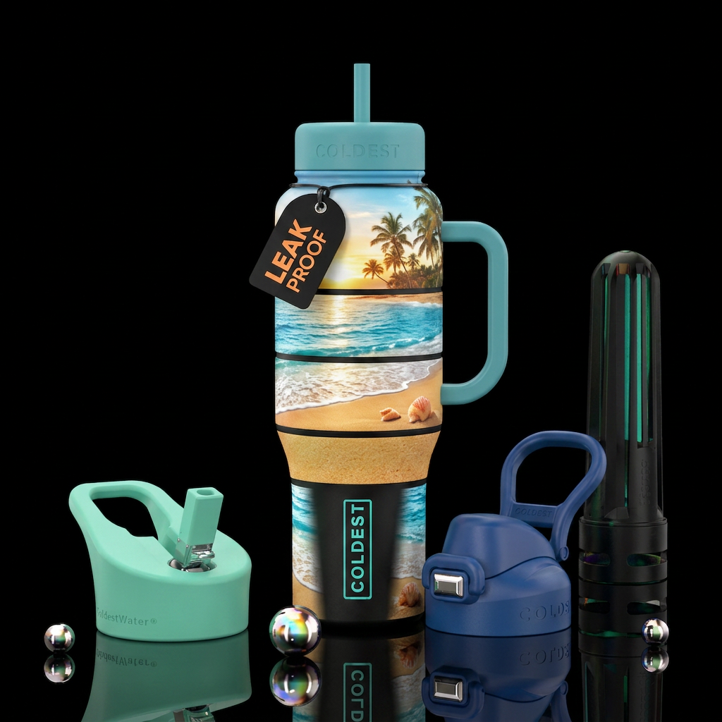 Beach vibes water bottle design