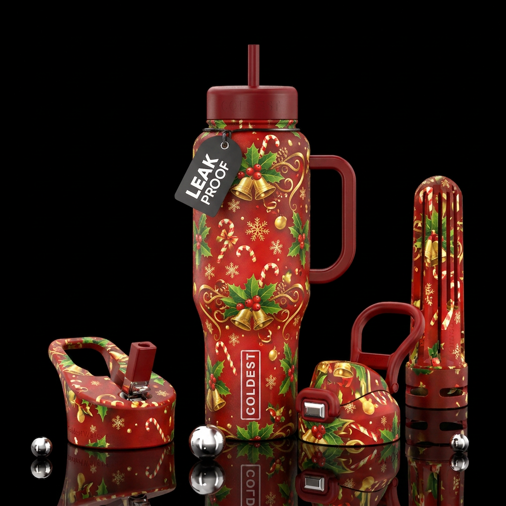 Christmas vibes water bottle design