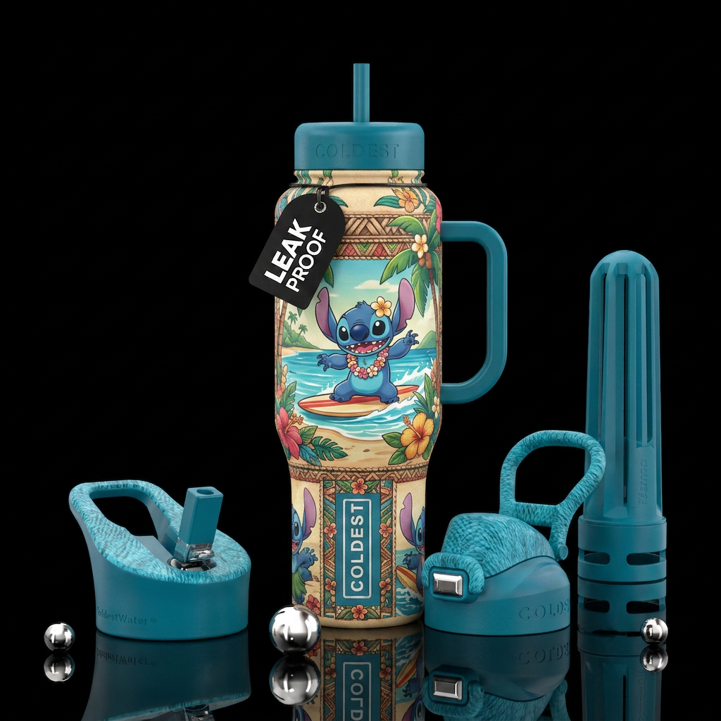 Stitch In Hawaii water bottle design