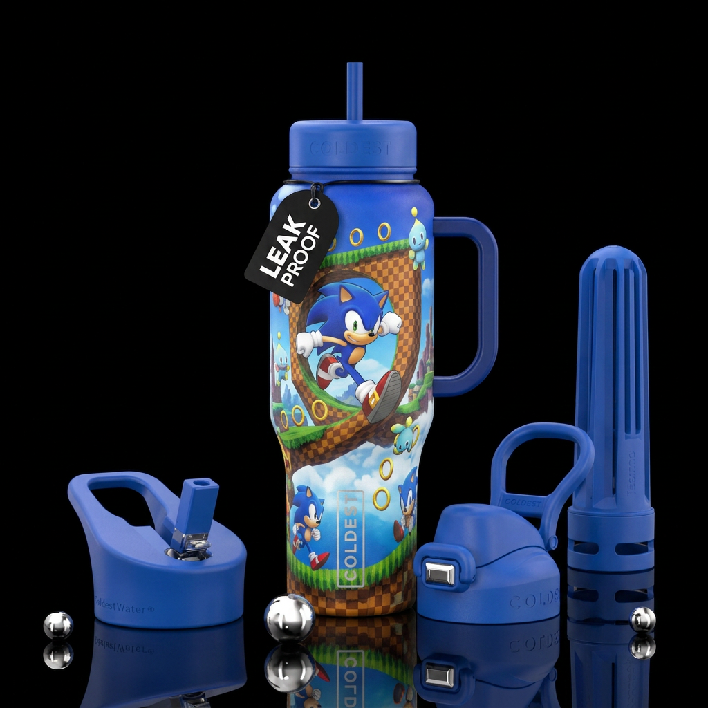 Sonic the Hedgehog water bottle design