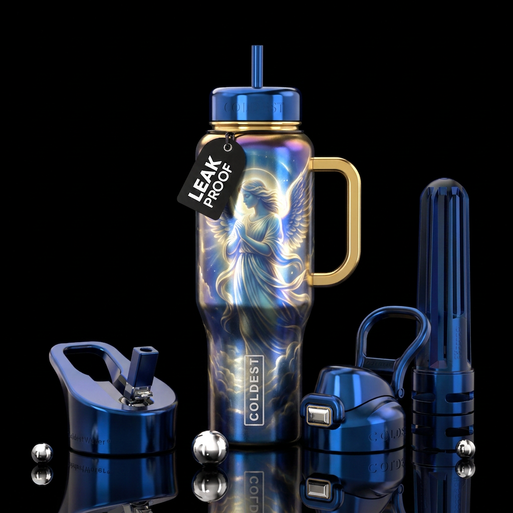 Angel in heaven, glowy water bottle design
