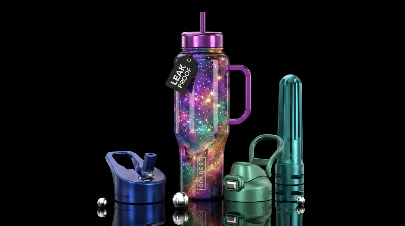 Dreamy, every Colorful, galaxy, shiny water bottle design