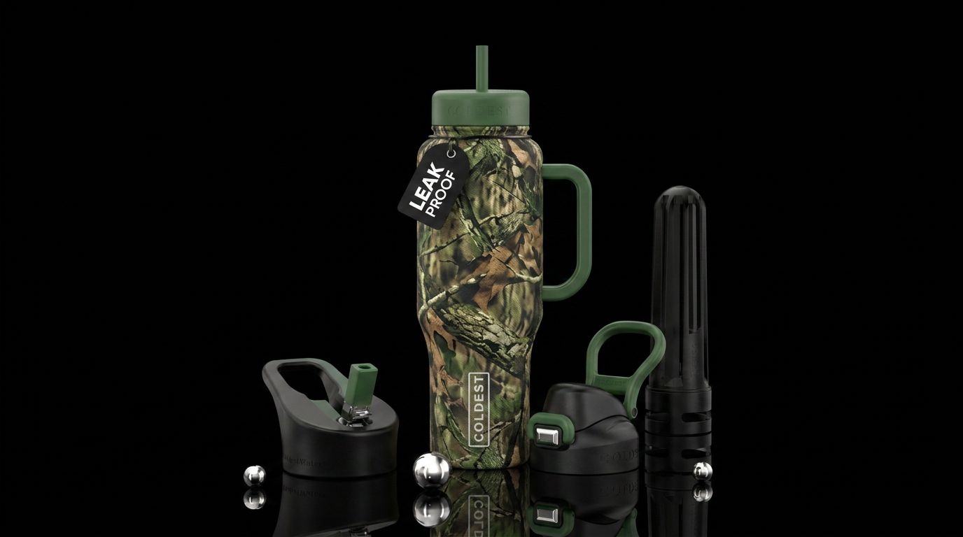 Hunter, Camouflage water bottle design