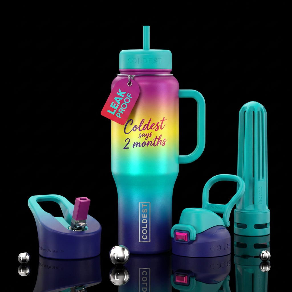 Coldest says 2 months, design water bottle design