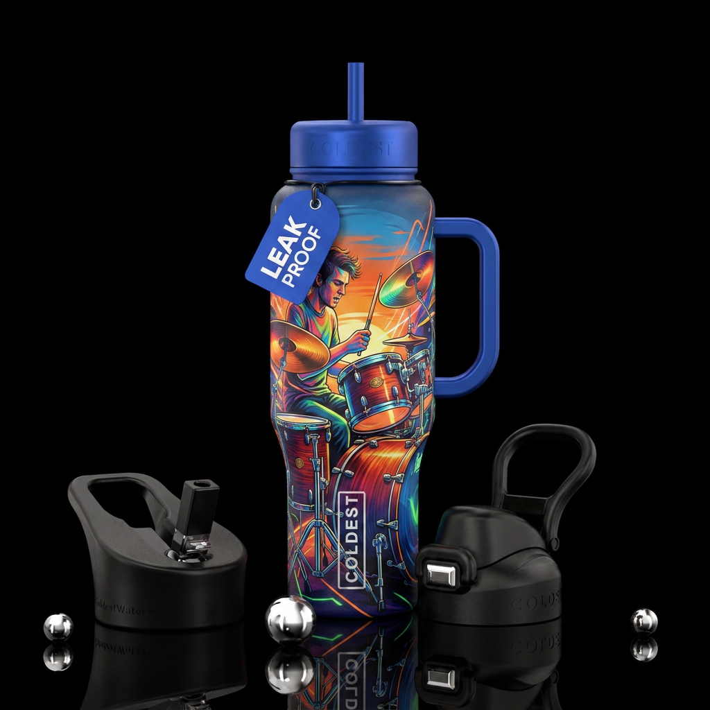 Drummer & Set water bottle design