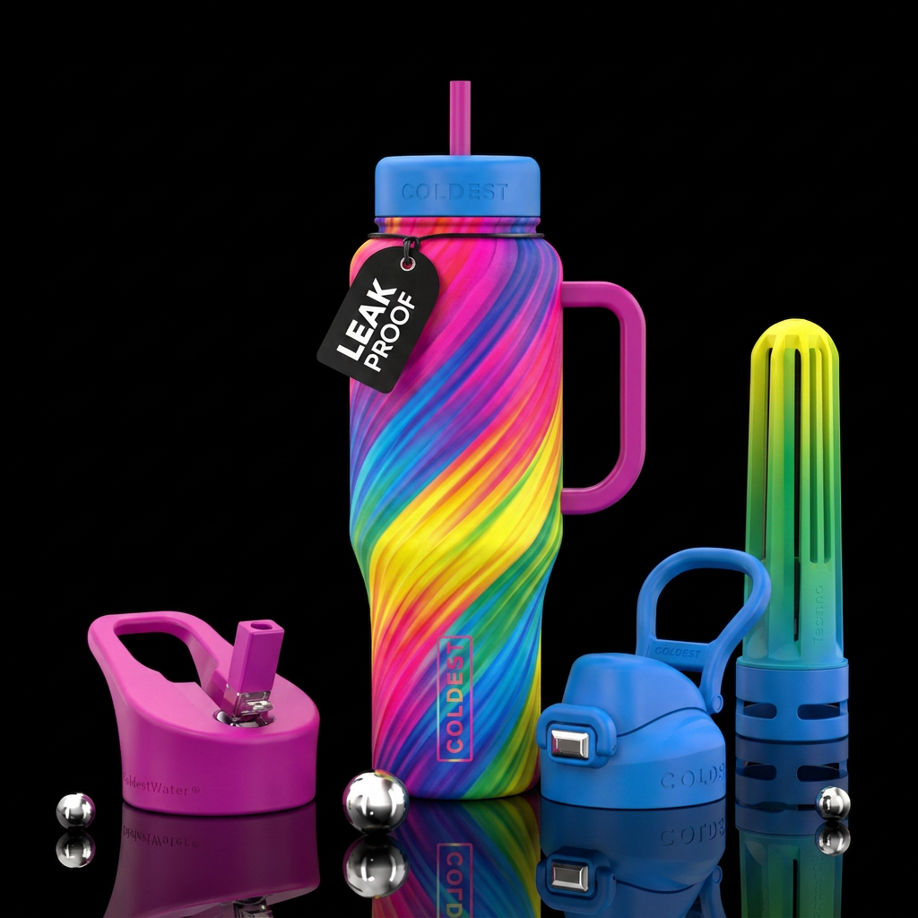 Twisted fade, colorful, water bottle design