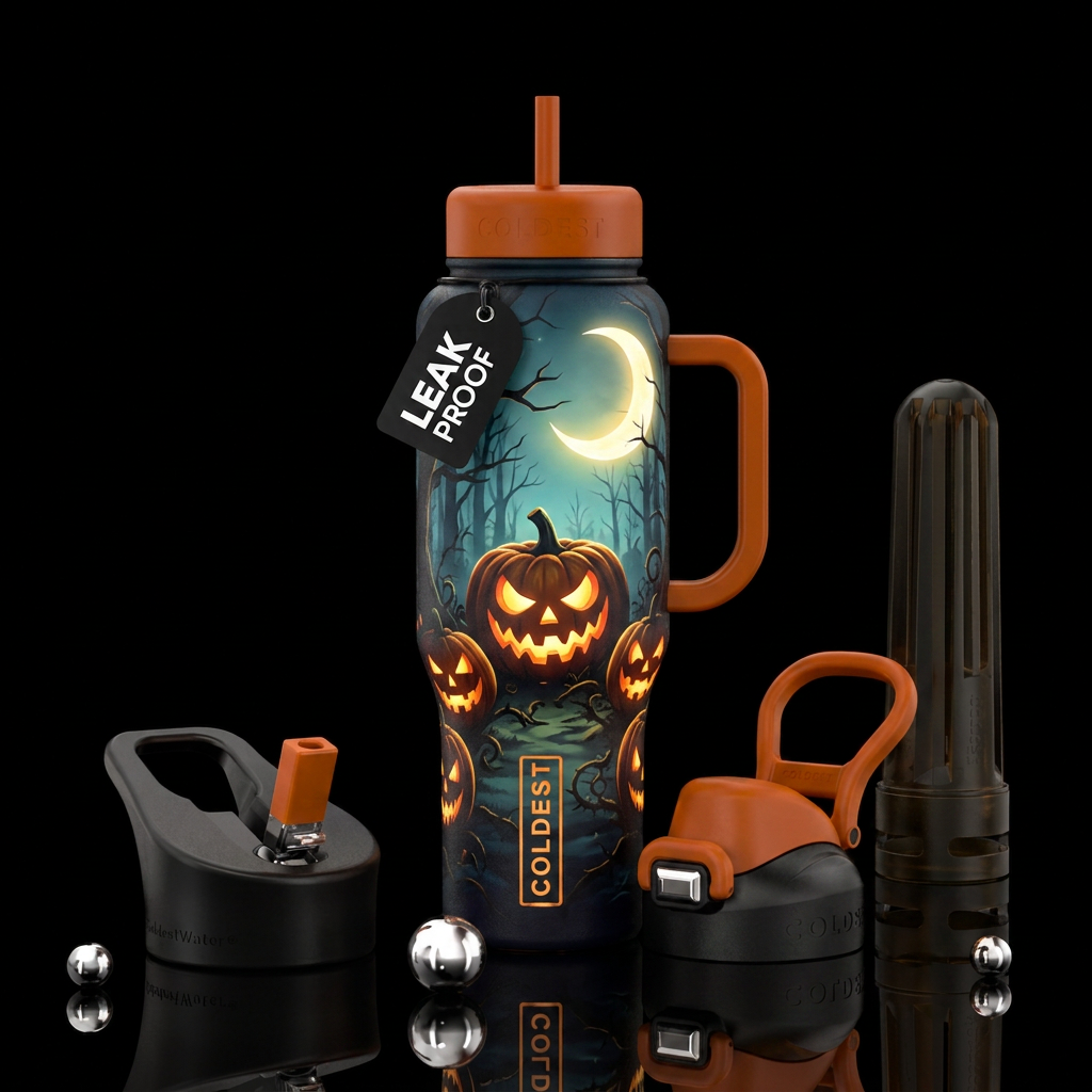 Jack O'Lantern in the Moonlight water bottle design