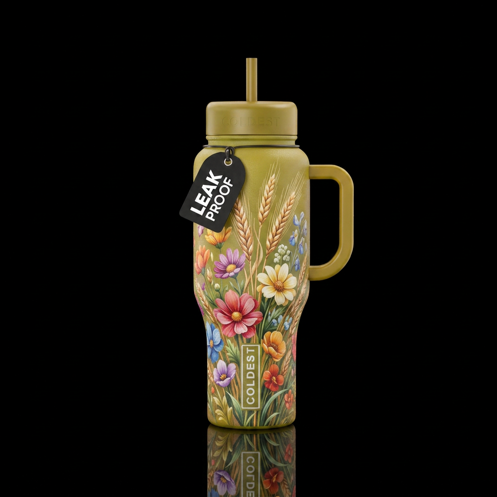 Flowers & floral, wheat water bottle design