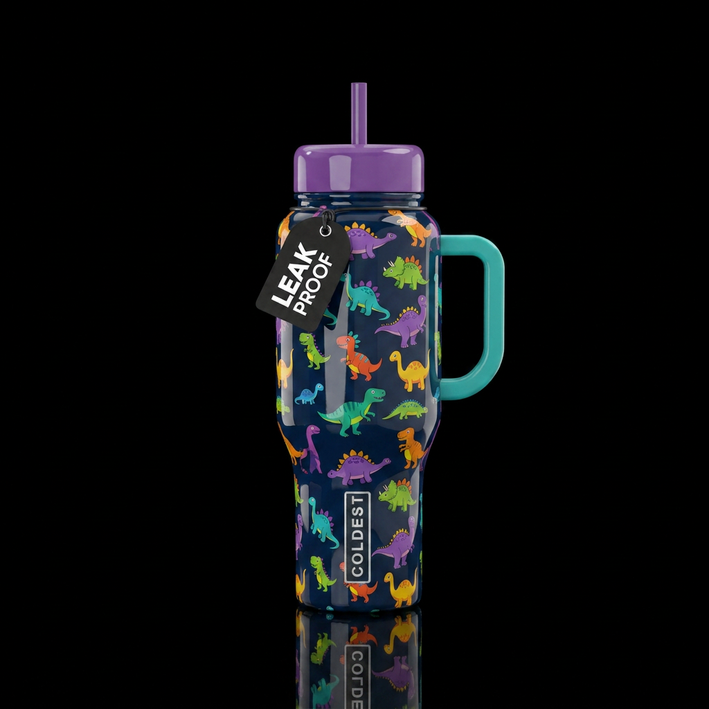 Bandy dinos, ,shiny water bottle design