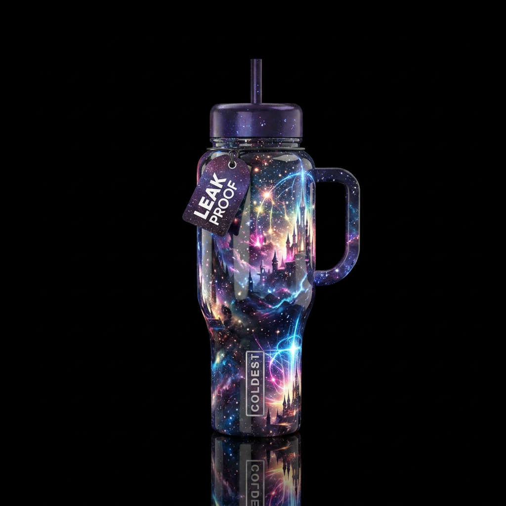 pulse, sky kingdom, sparkly, realism, darkness water bottle design