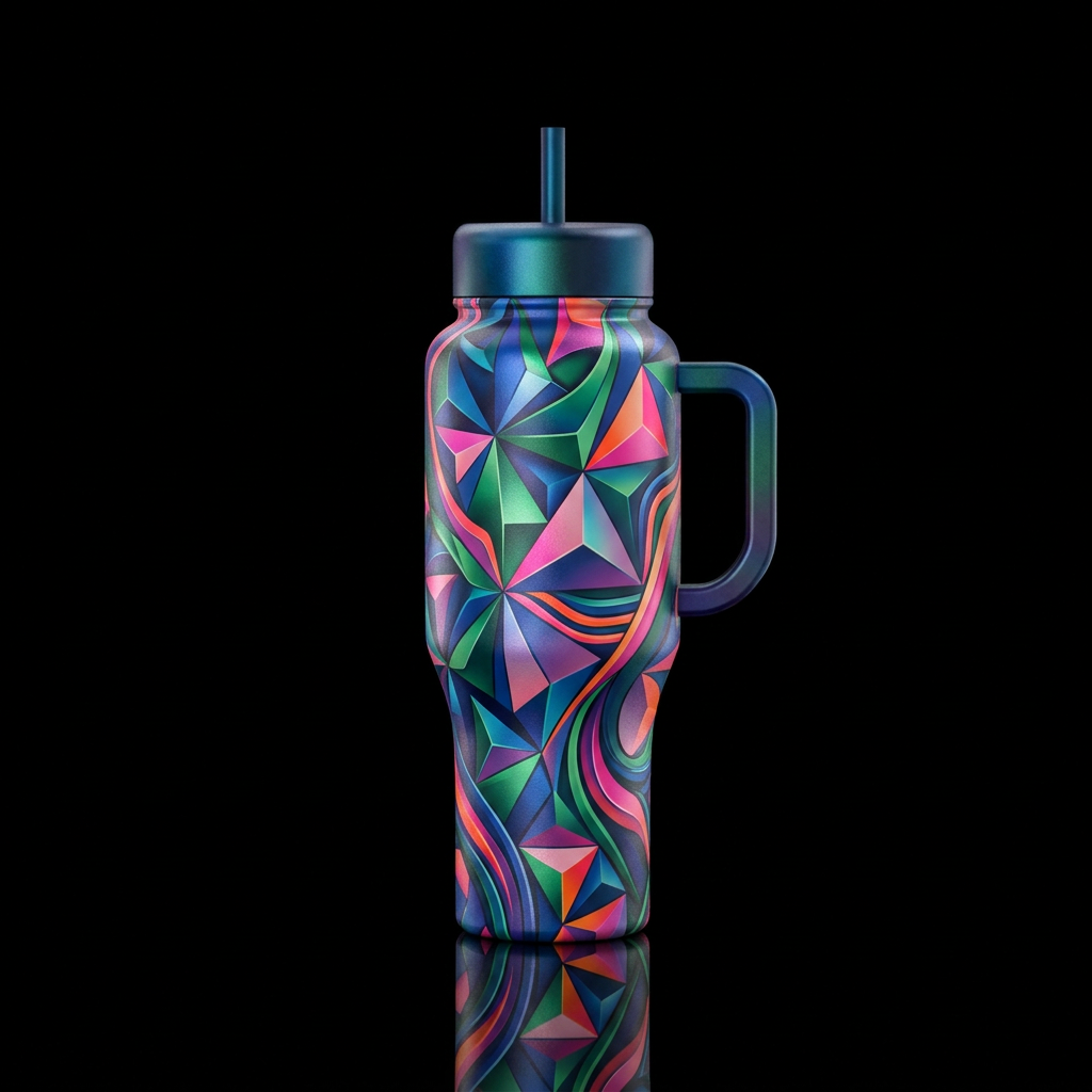 No tag, indian, sparkly, glowie, vibrant, magical,... water bottle design