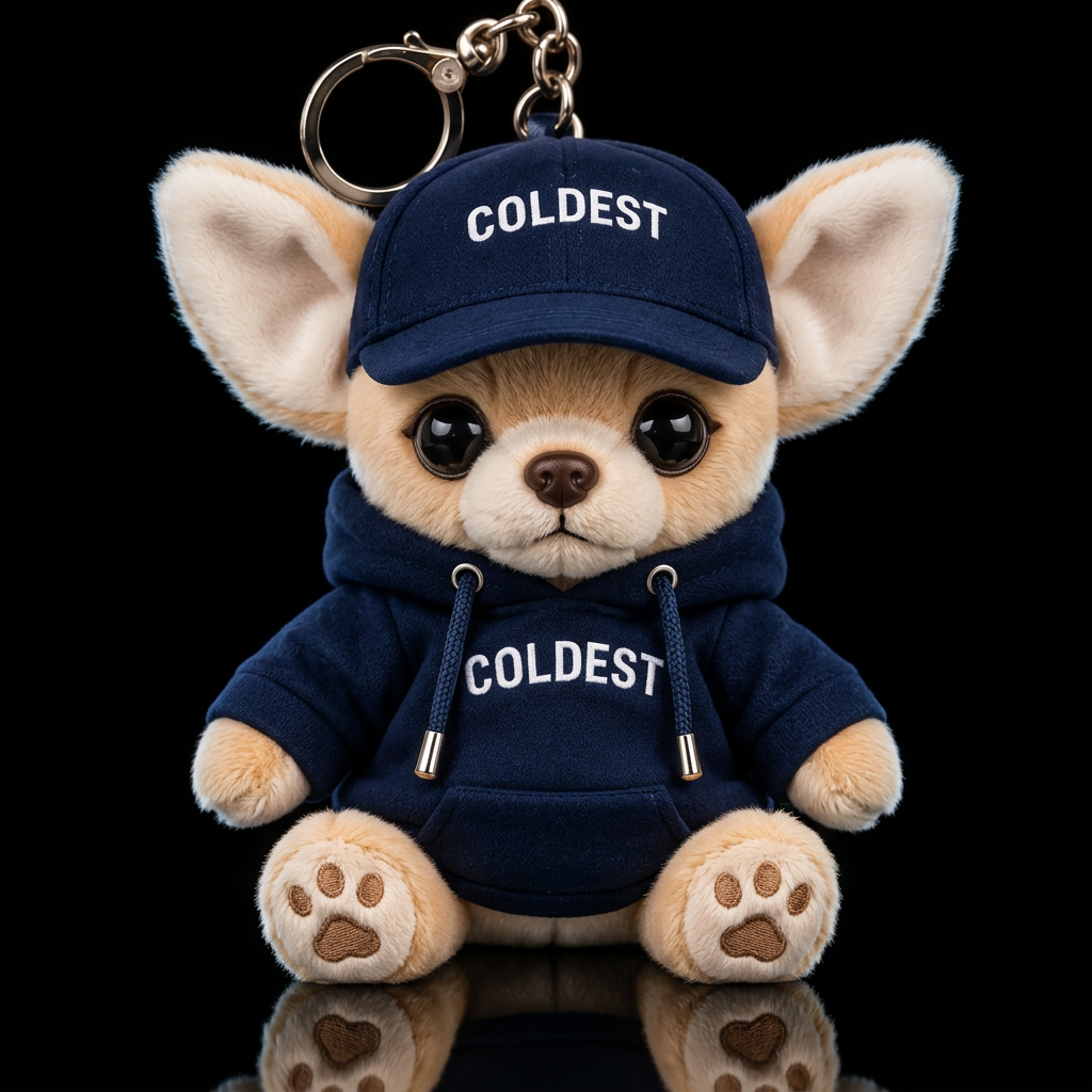 A chihuahua w/ sweatshirt & matching coldest cap, ... water bottle design